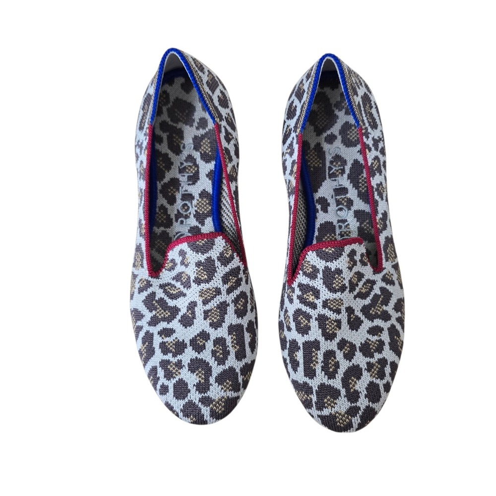 Rothys The Loafer Wildcat Leopard Print Knit Flats Womens Size 7 Animal Print